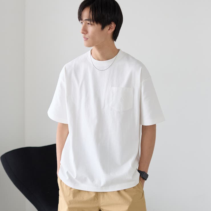 WHITE | 【CEC】ロゴ刺繍ヘビーTシャツ | coen【men】