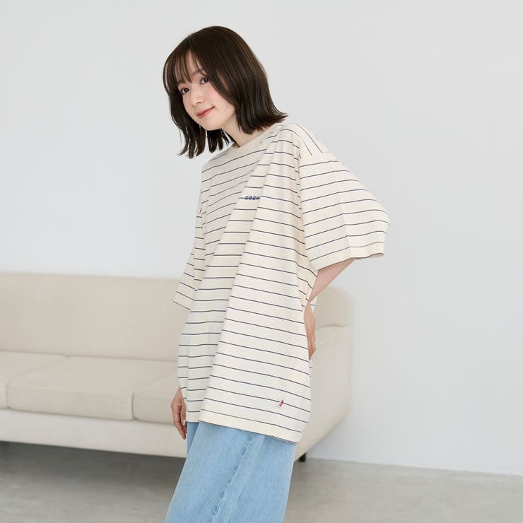 USAコットンcoenロゴボーダーTシャツ | coen【men】 | 詳細画像4 