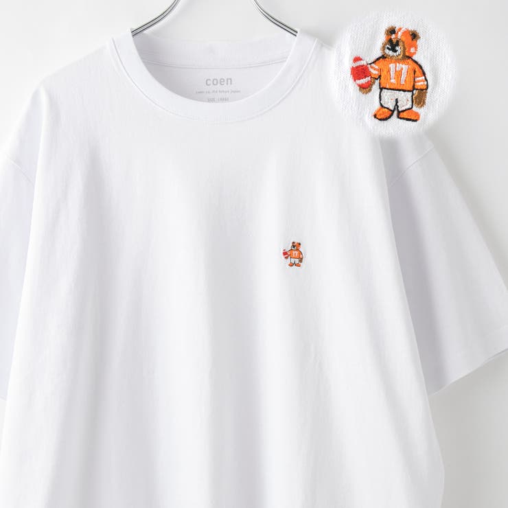 WHITE | USAコットンベア刺繍Tシャツ | coen【men】