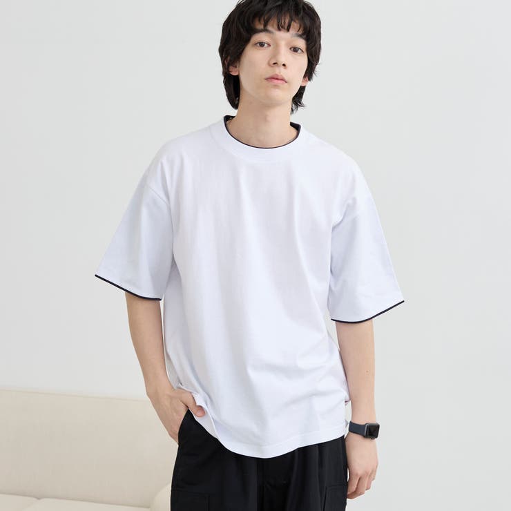WHITE | USAコットンレイヤードライクTシャツ | coen【men】