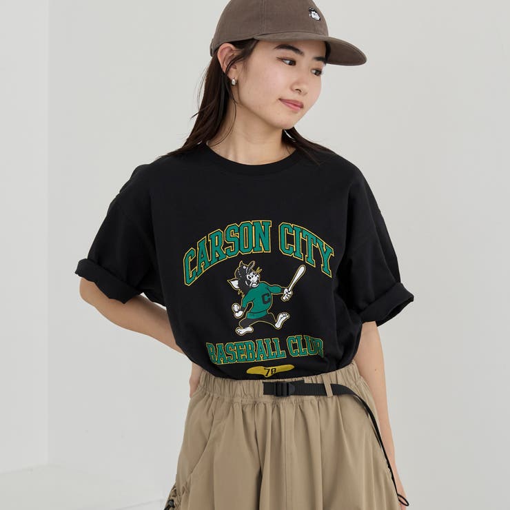 BLACK | カレッジアニマルプリントTシャツ | coen【men】