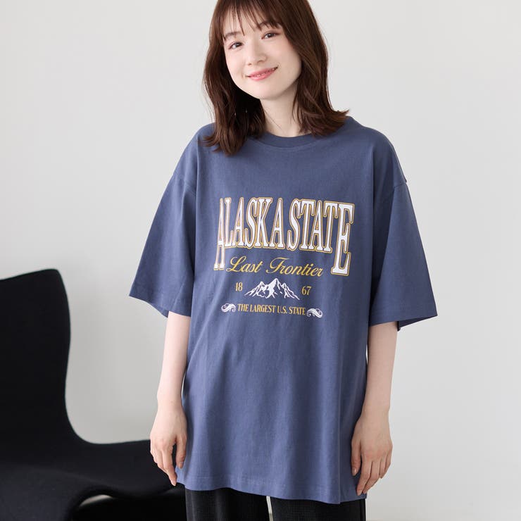 NAVY | カレッジアニマルプリントTシャツ | coen【men】