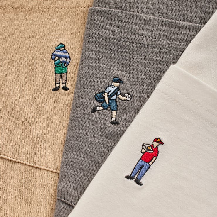ワンポイント刺繍シリーズ”働く人刺繍Tシャツ[品番：COEW0003109