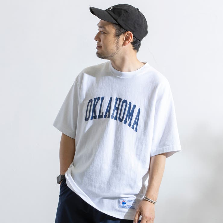 NAVY】ヘビーウェイトスラブプリントTシャツ(セットアップ対応)[品番