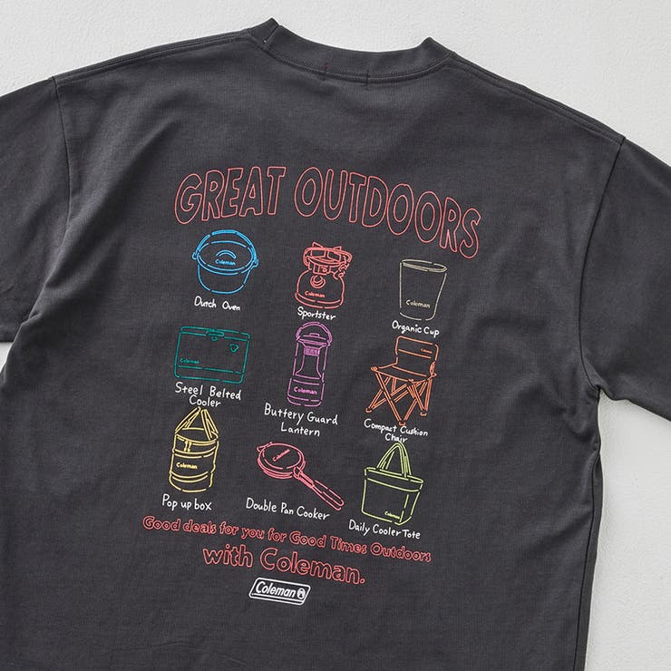 DK.GRAY | Coleman（コールマン）別注キャンプモチーフプリントTシャツ | coen【men】