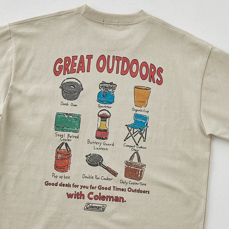 BEIGE | Coleman（コールマン）別注キャンプモチーフプリントTシャツ | coen【men】