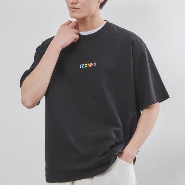 common good別注TEXMEXロゴマルチカラー刺繍Tシャツ[品番