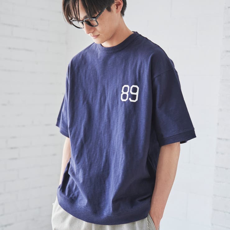 NAVY】スラブナンバリングTシャツ[品番：COEW0004462]｜coen【men