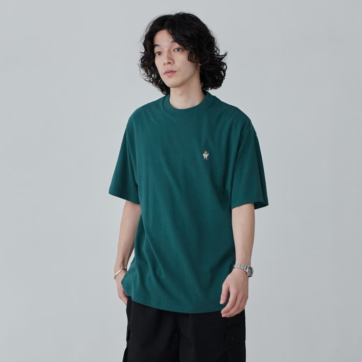 スポーツベア刺繍クルーネックTシャツ