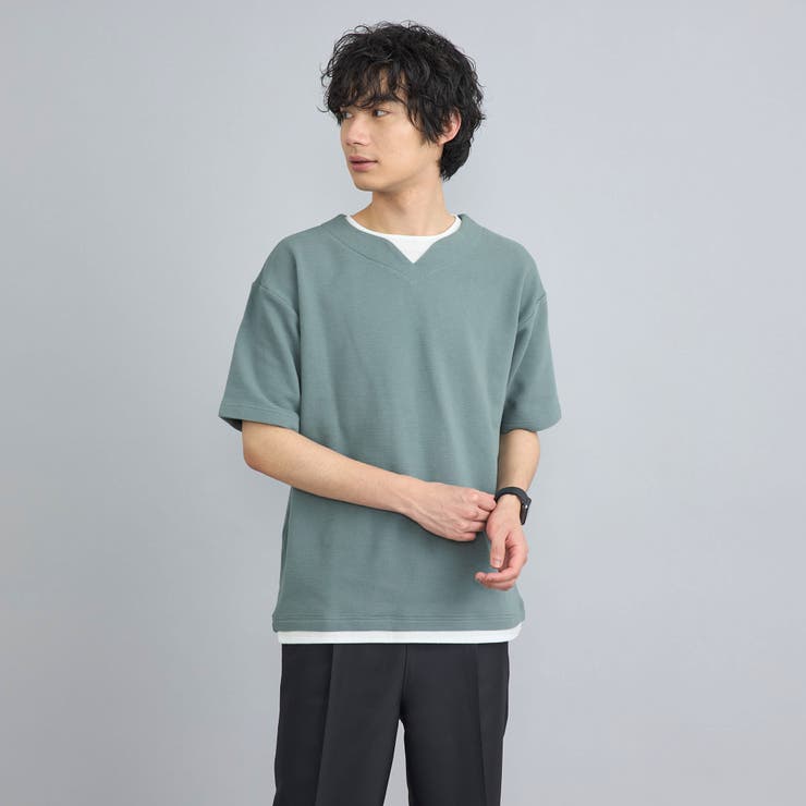リップルフェイクレイヤードヘンリーネックTシャツ | coen【men】 | 詳細画像12 