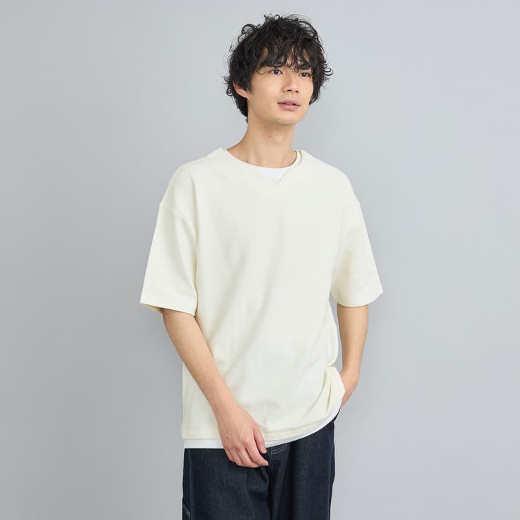 リップルフェイクレイヤードヘンリーネックTシャツ | coen【men】 | 詳細画像2 