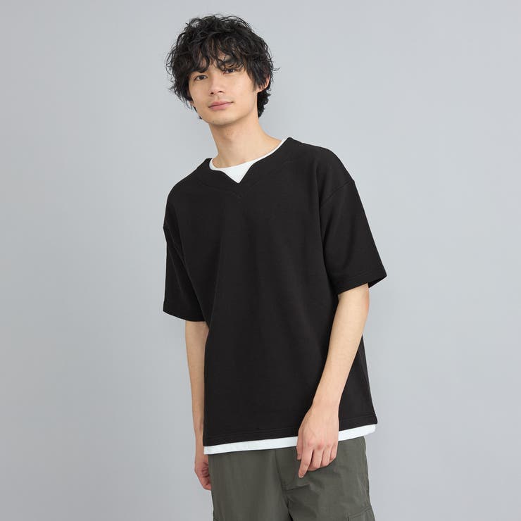 リップルフェイクレイヤードヘンリーネックTシャツ | coen【men】 | 詳細画像7 