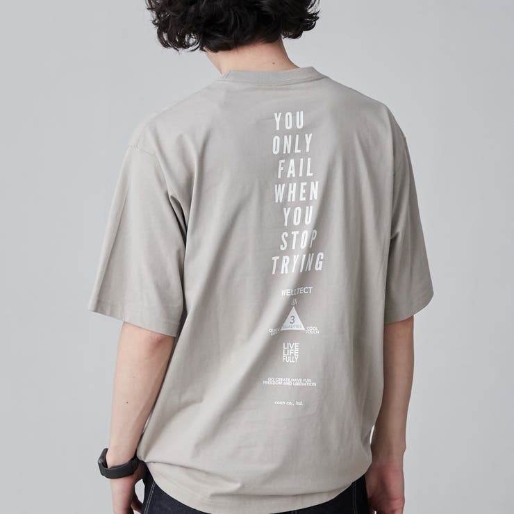 LT.GRAY | 【WELLTECT】ロゴバックプリントTシャツ（WEB限定カラー） | coen【men】