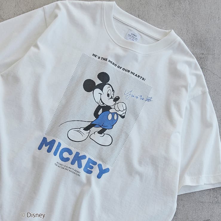 WHITE | coen限定／Disney（ディズニー）フロントプリントTシャツ | coen【men】