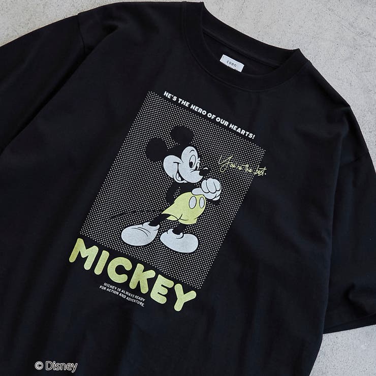 BLACK | coen限定／Disney（ディズニー）フロントプリントTシャツ | coen【men】