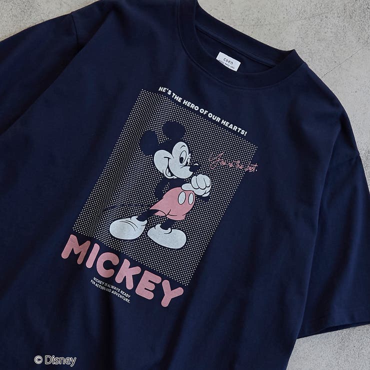 NAVY | coen限定／Disney（ディズニー）フロントプリントTシャツ | coen【men】