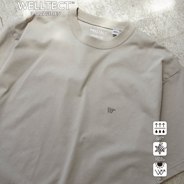 LT.GRAY | 【WELLTECT】ワンポイント刺繍Tシャツ | coen【men】