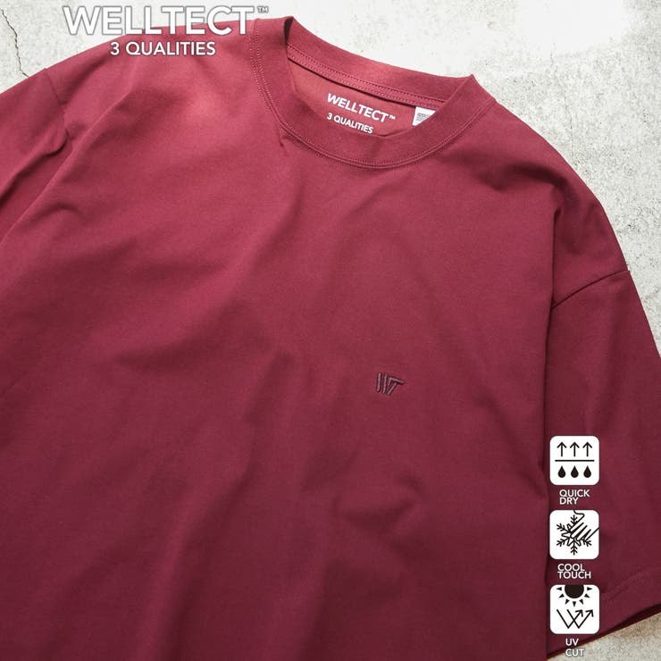 WINE | 【WELLTECT】ワンポイント刺繍Tシャツ | coen【men】