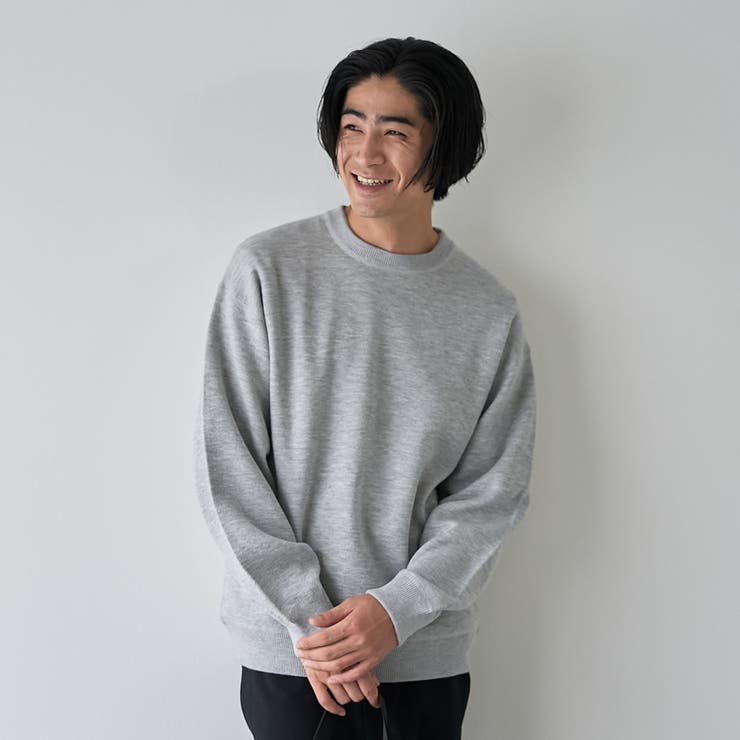 微配色ダブルフェイス スウェットライク クルーネックニット | coen【men】 | 詳細画像10 