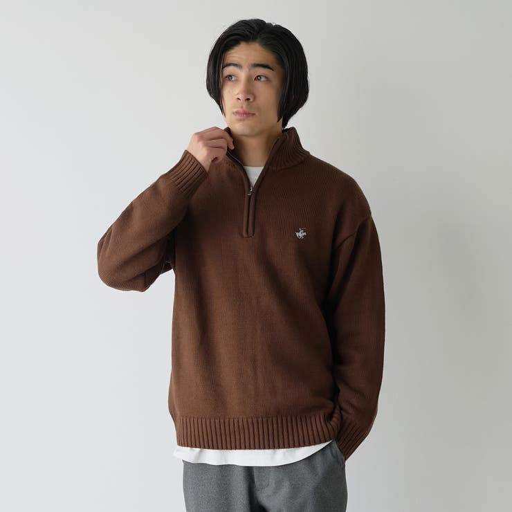 【WEB限定】POLO BCS ハーフジップスタンドカラーニット | coen【men】 | 詳細画像10 