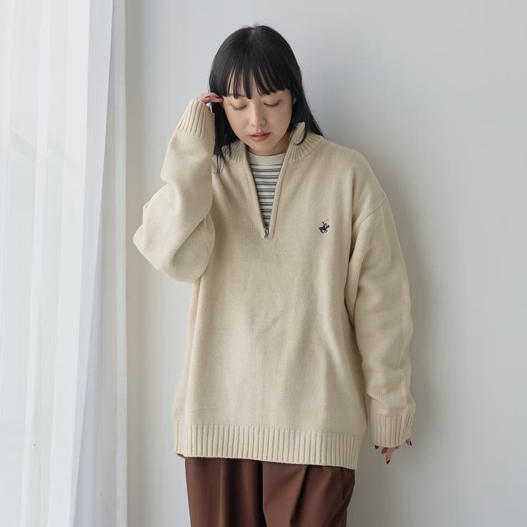 【WEB限定】POLO BCS ハーフジップスタンドカラーニット | coen【men】 | 詳細画像16 