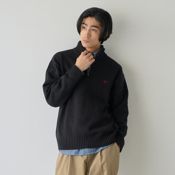 【WEB限定】POLO BCS ハーフジップスタンドカラーニット | coen【men】 | 詳細画像4 
