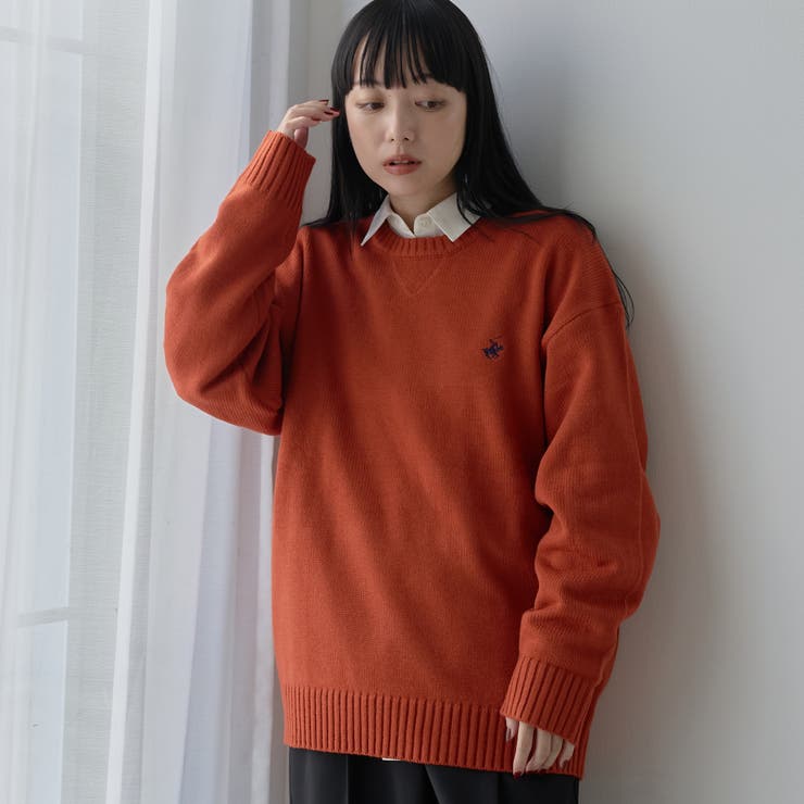 ORANGE | 【WEB限定】POLO BCS ガゼットステッチクルーネックニット | coen【men】