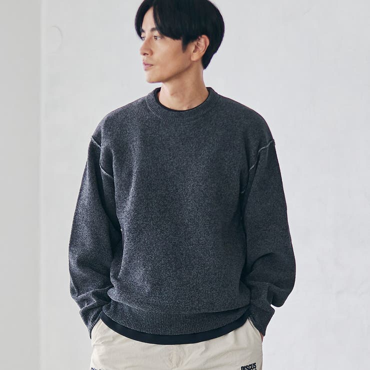 DK.GRAY | リバーシブルソフトタッチモールニットプルオーバー | coen【men】