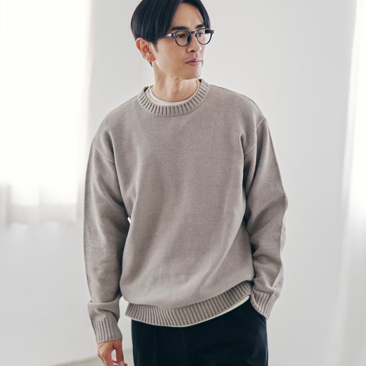 NATURAL | フェイクレイヤードモールニット | coen【men】