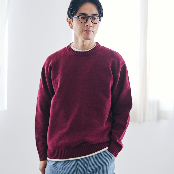 WINE | フェイクレイヤードモールニット | coen【men】