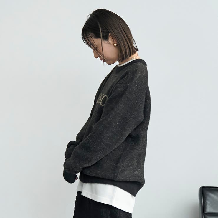 ショートフェザーニットロゴプルオーバー | coen【men】 | 詳細画像3 