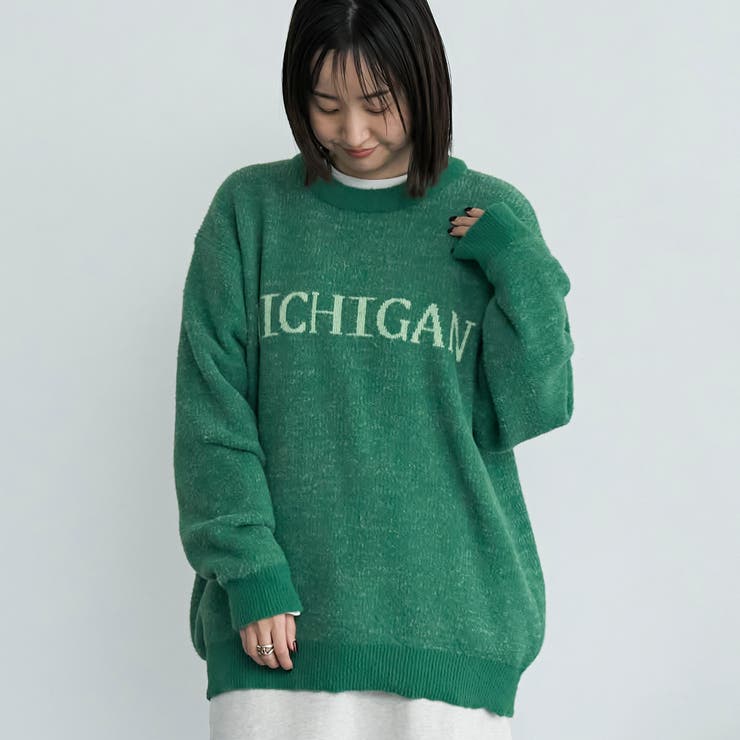 KELLY | ショートフェザーニットロゴプルオーバー | coen【men】