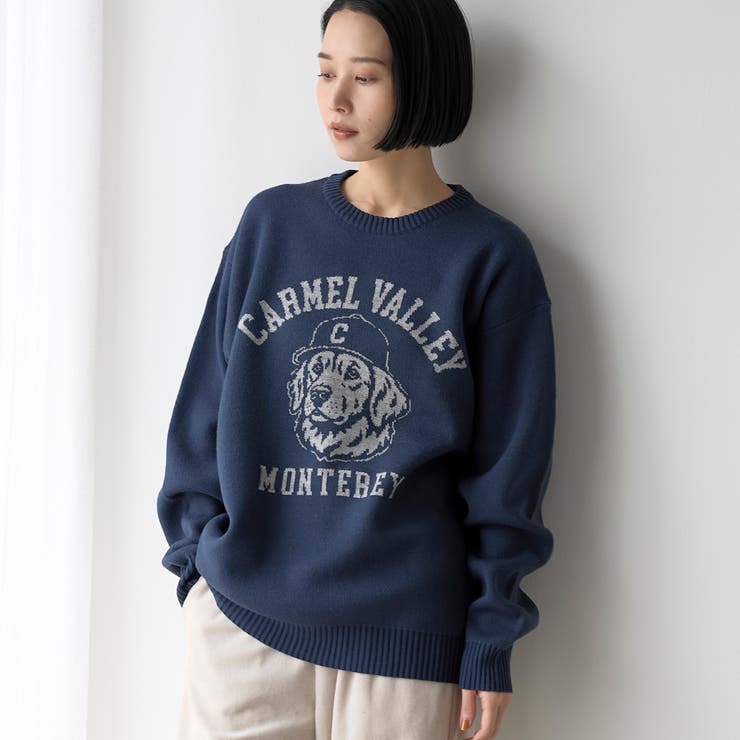 ドッグジャガードスウェットライクニット【NAVY】 | coen【men】 | 詳細画像1 