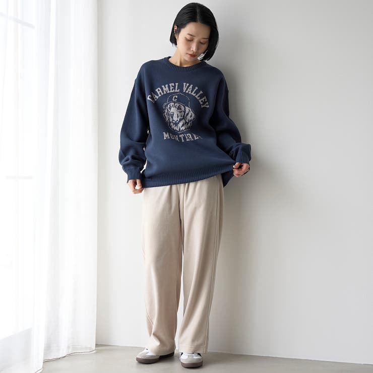 ドッグジャガードスウェットライクニット【NAVY】 | coen【men】 | 詳細画像2 