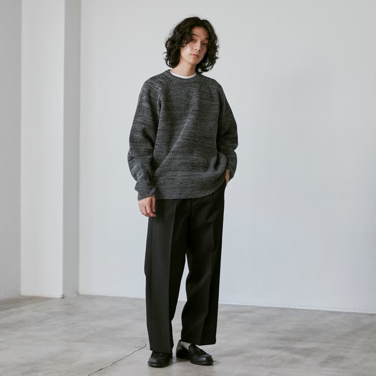 ポリウーリークルーネックルーズニット | coen【men】 | 詳細画像14 