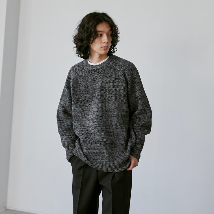 ポリウーリークルーネックルーズニット | coen【men】 | 詳細画像4 