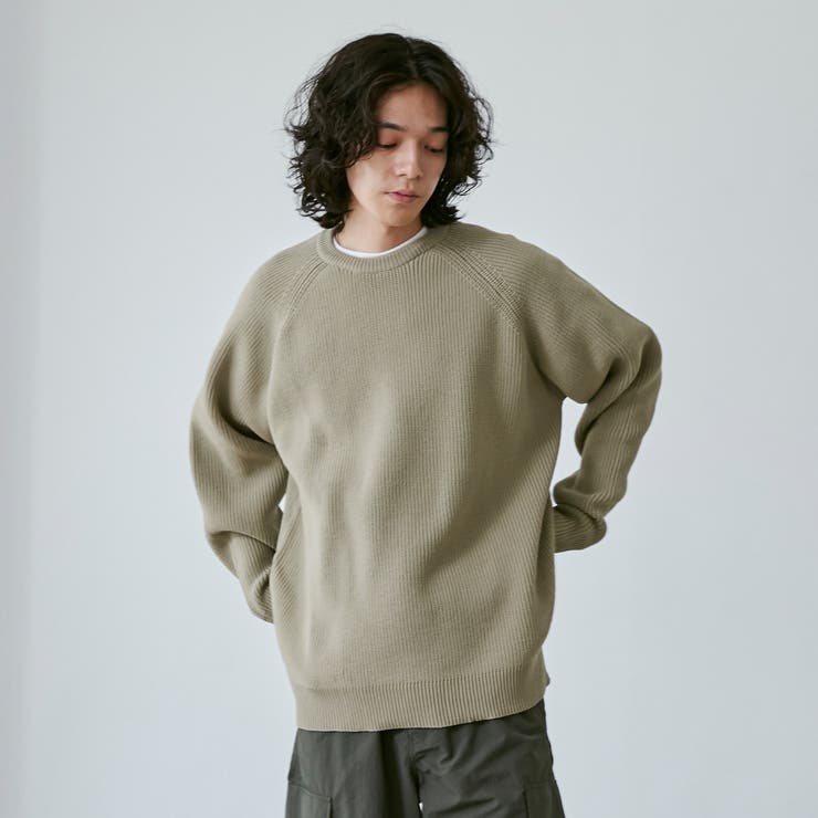 ポリウーリークルーネックルーズニット | coen【men】 | 詳細画像5 