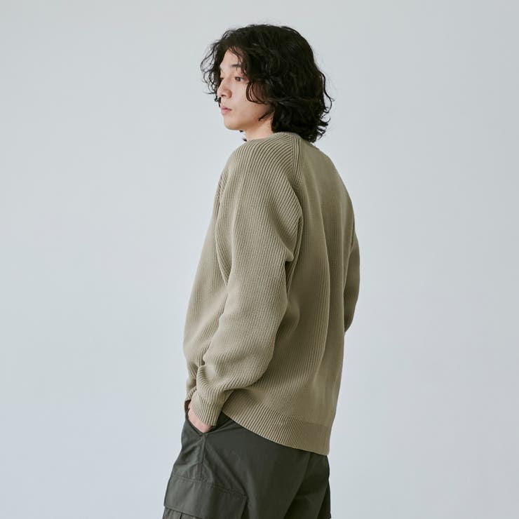 ポリウーリークルーネックルーズニット | coen【men】 | 詳細画像7 