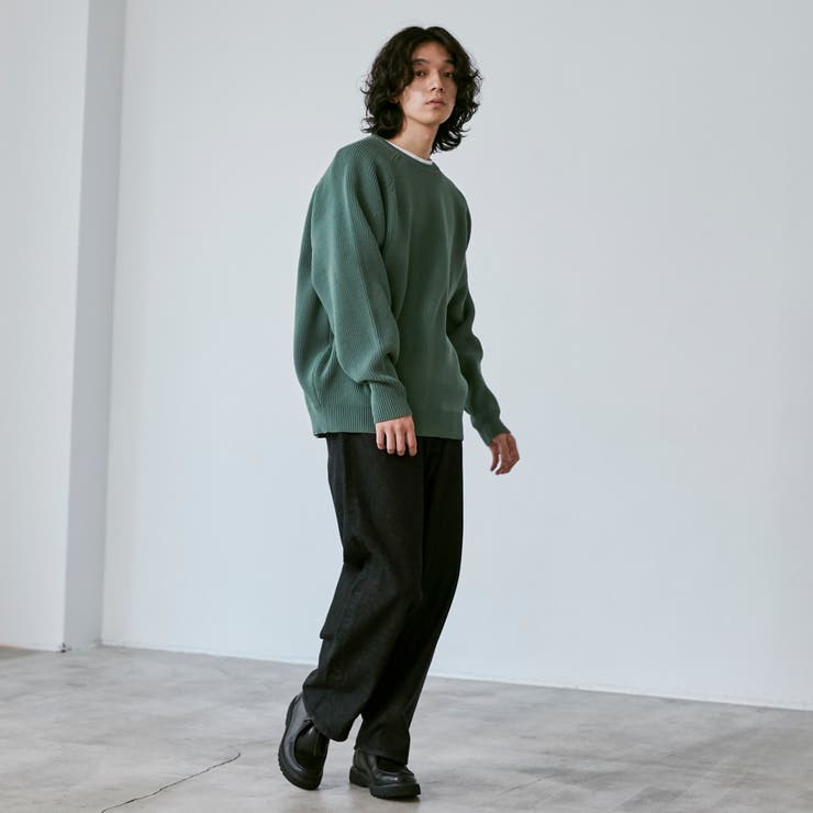 ポリウーリークルーネックルーズニット | coen【men】 | 詳細画像9 