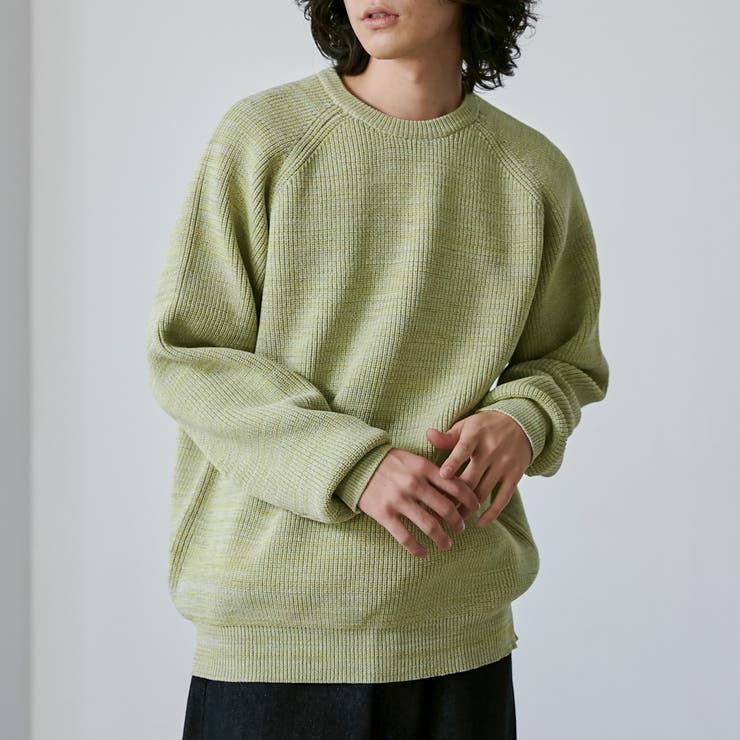 YELLOW | ポリウーリークルーネックルーズニット | coen【men】