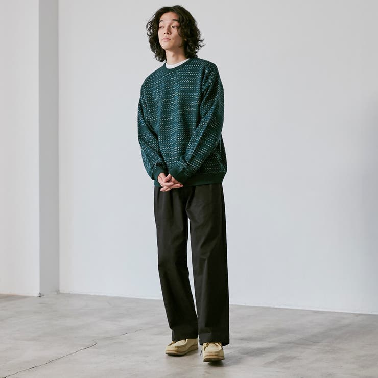 バーズアイクルーネックルーズニット | coen【men】 | 詳細画像18 