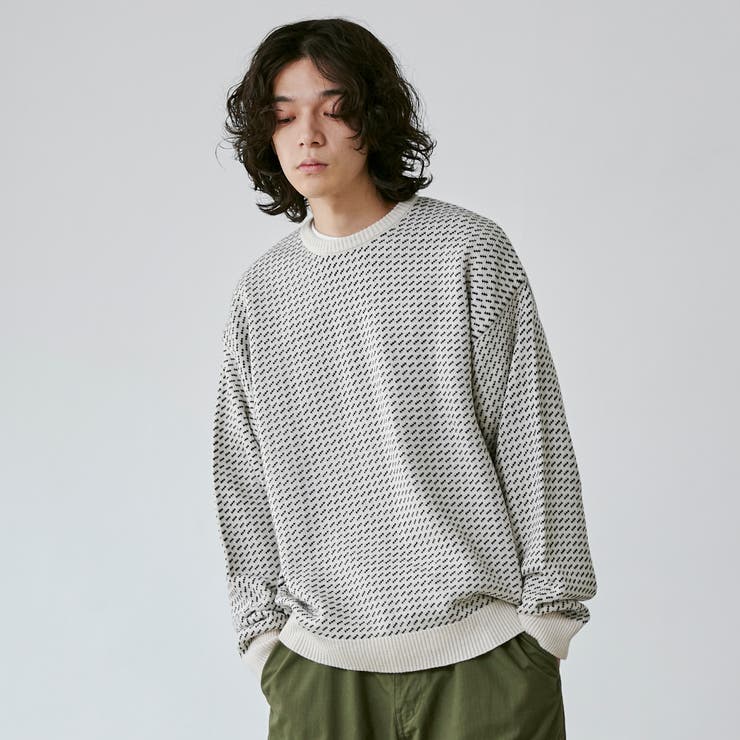 バーズアイクルーネックルーズニット | coen【men】 | 詳細画像2 