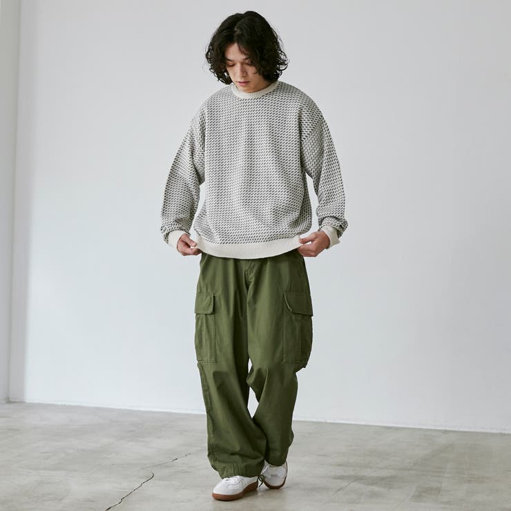 バーズアイクルーネックルーズニット | coen【men】 | 詳細画像3 