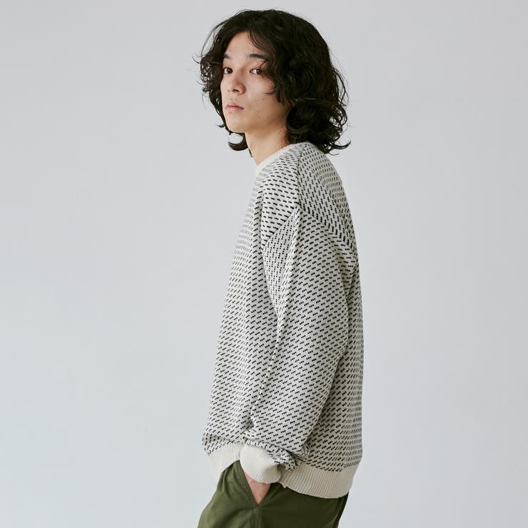 バーズアイクルーネックルーズニット | coen【men】 | 詳細画像4 