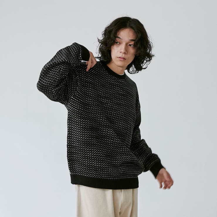 バーズアイクルーネックルーズニット | coen【men】 | 詳細画像8 
