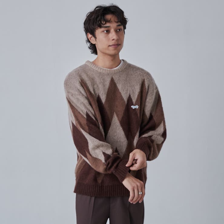 PENNEYS（ぺニーズ）別注ビッグシルエットジャガード柄シャギーニット チェッ… | coen【men】 | 詳細画像13 