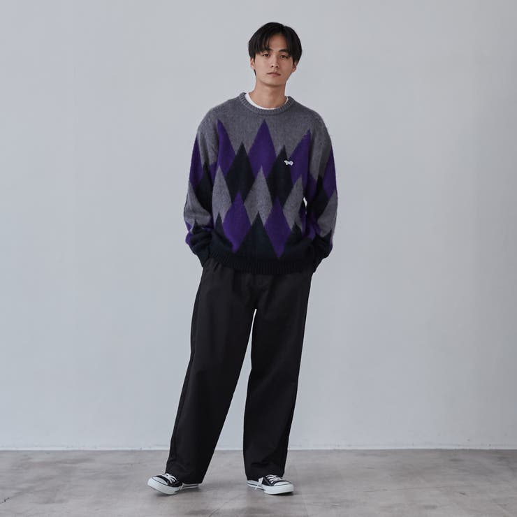 PENNEYS別注ビッグシルエットジャガード柄シャギーニット