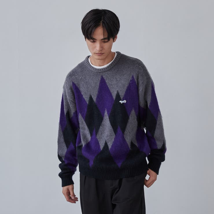 PENNEYS（ぺニーズ）別注ビッグシルエットジャガード柄シャギーニット チェッ… | coen【men】 | 詳細画像16 