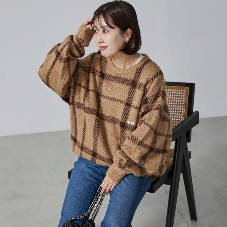 PENNEYS（ぺニーズ）別注ビッグシルエットジャガード柄シャギーニット チェッ… | coen【men】 | 詳細画像17 