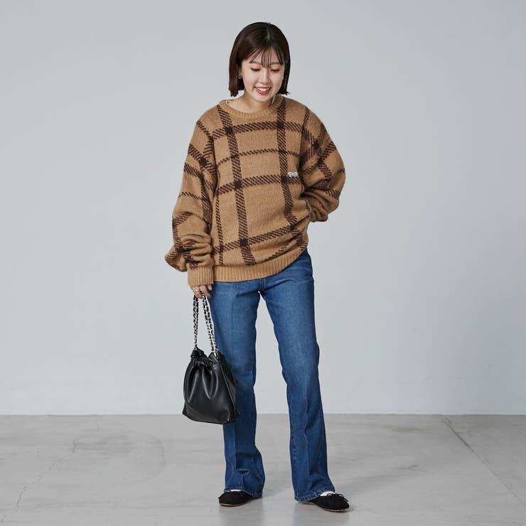 PENNEYS（ぺニーズ）別注ビッグシルエットジャガード柄シャギーニット チェッ… | coen【men】 | 詳細画像18 